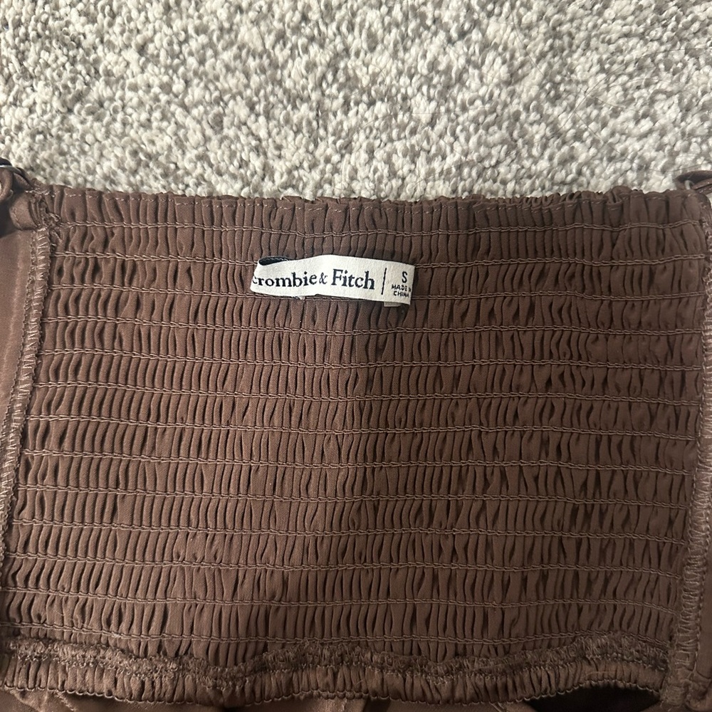 Abercrombie Brown Satin Crop Top - Picture 5 of 5